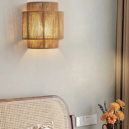RattanGlow Woven Wall Lamp, view 2