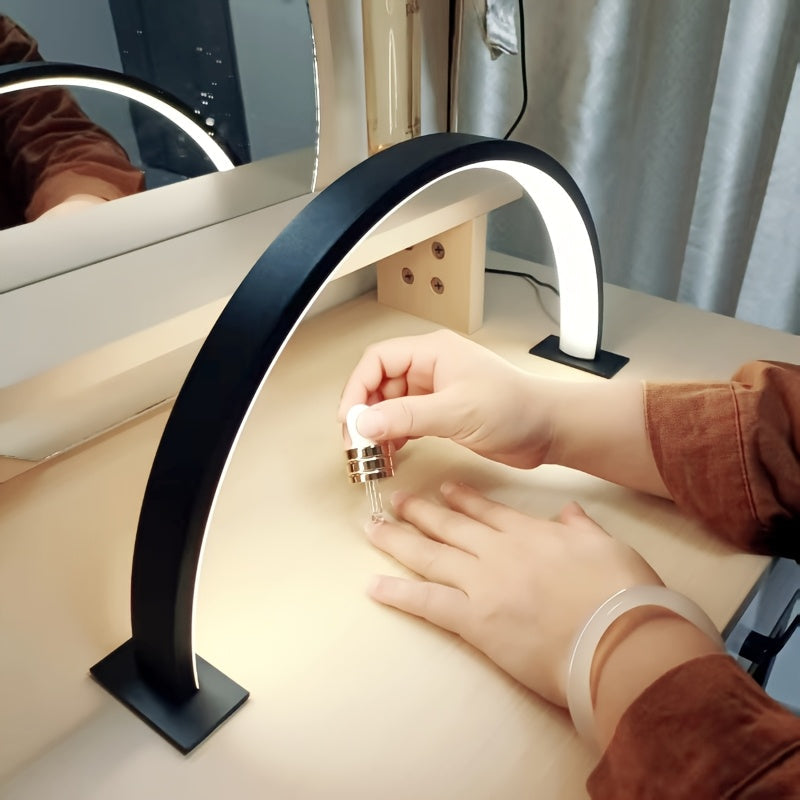 Crescent Moon LED Desk Lamp in Black
