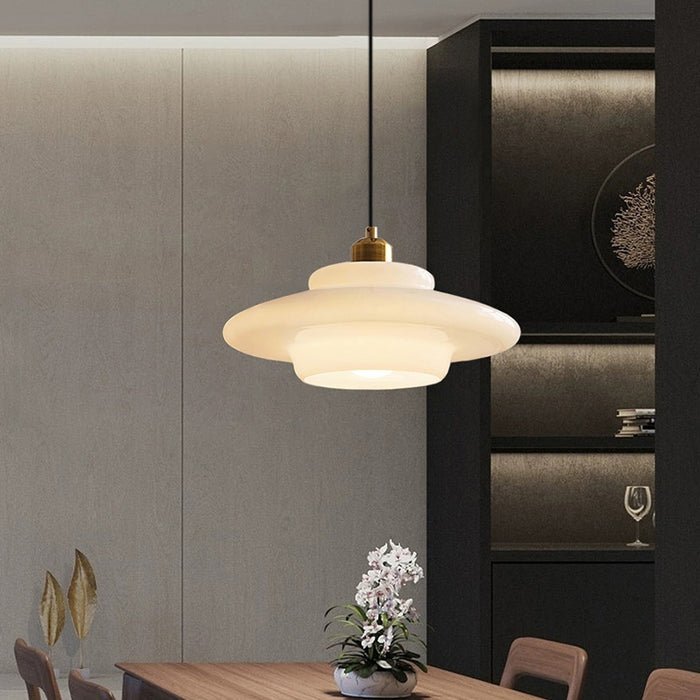 White Glass Pendant Light, view 6