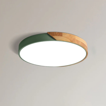 Nordic Wood LED Ceiling Light in Green
