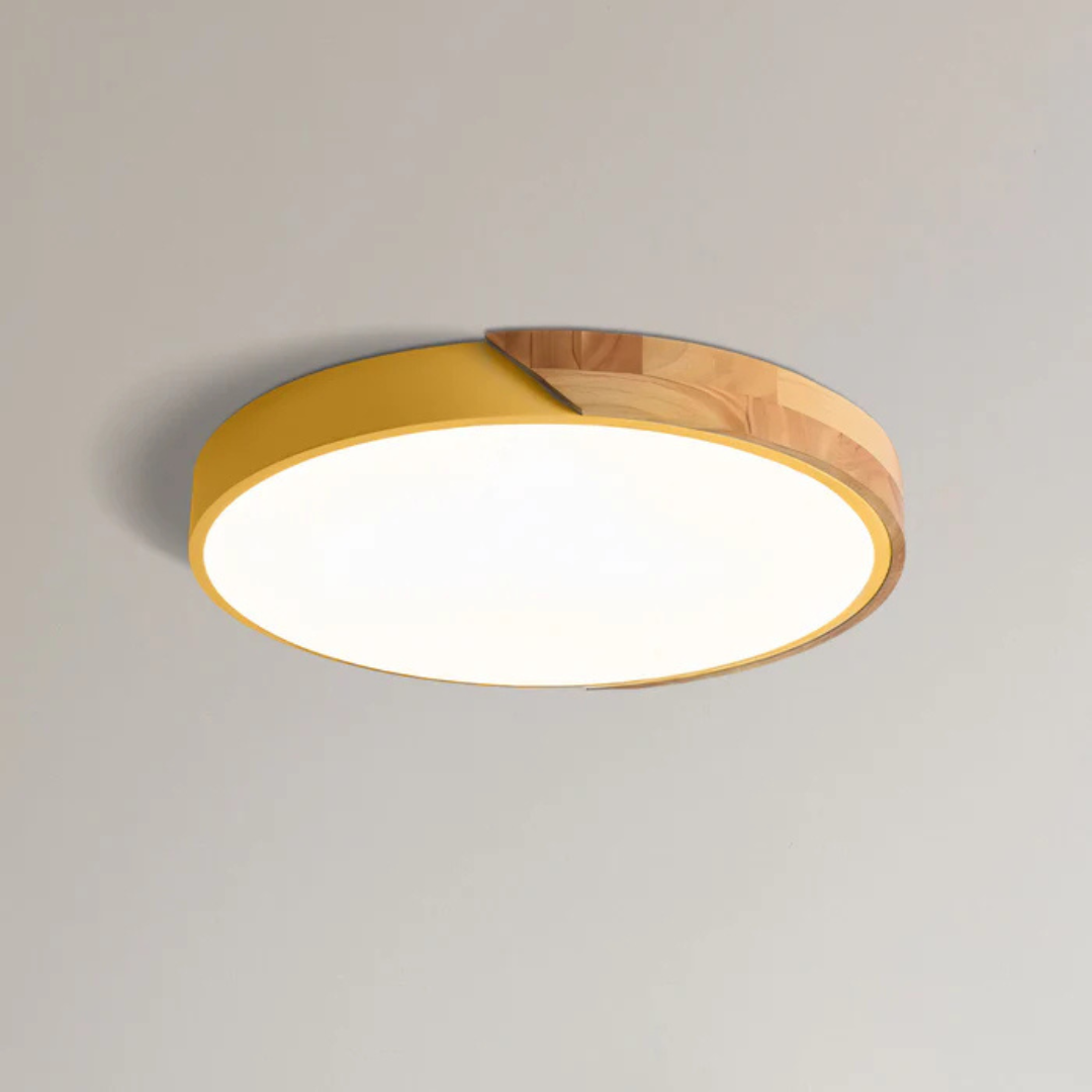 Nordic Wood LED Ceiling Light in Yellow