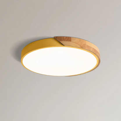 Nordic Wood LED Ceiling Light in Yellow