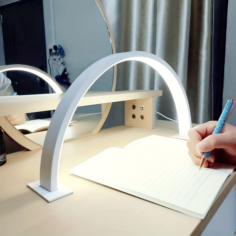 Crescent Moon LED Desk Lamp in White