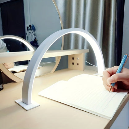Crescent Moon LED Desk Lamp in White