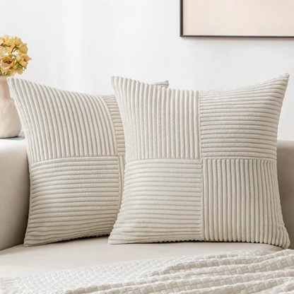 Corduroy Cushion Covers in Beige
