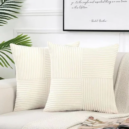 Corduroy Cushion Covers in White