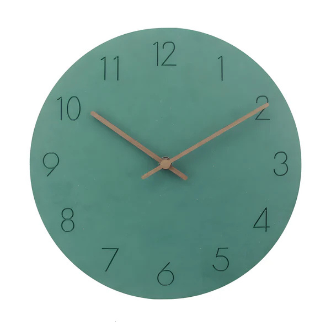 Nork Minimalist Wall Clock in Green