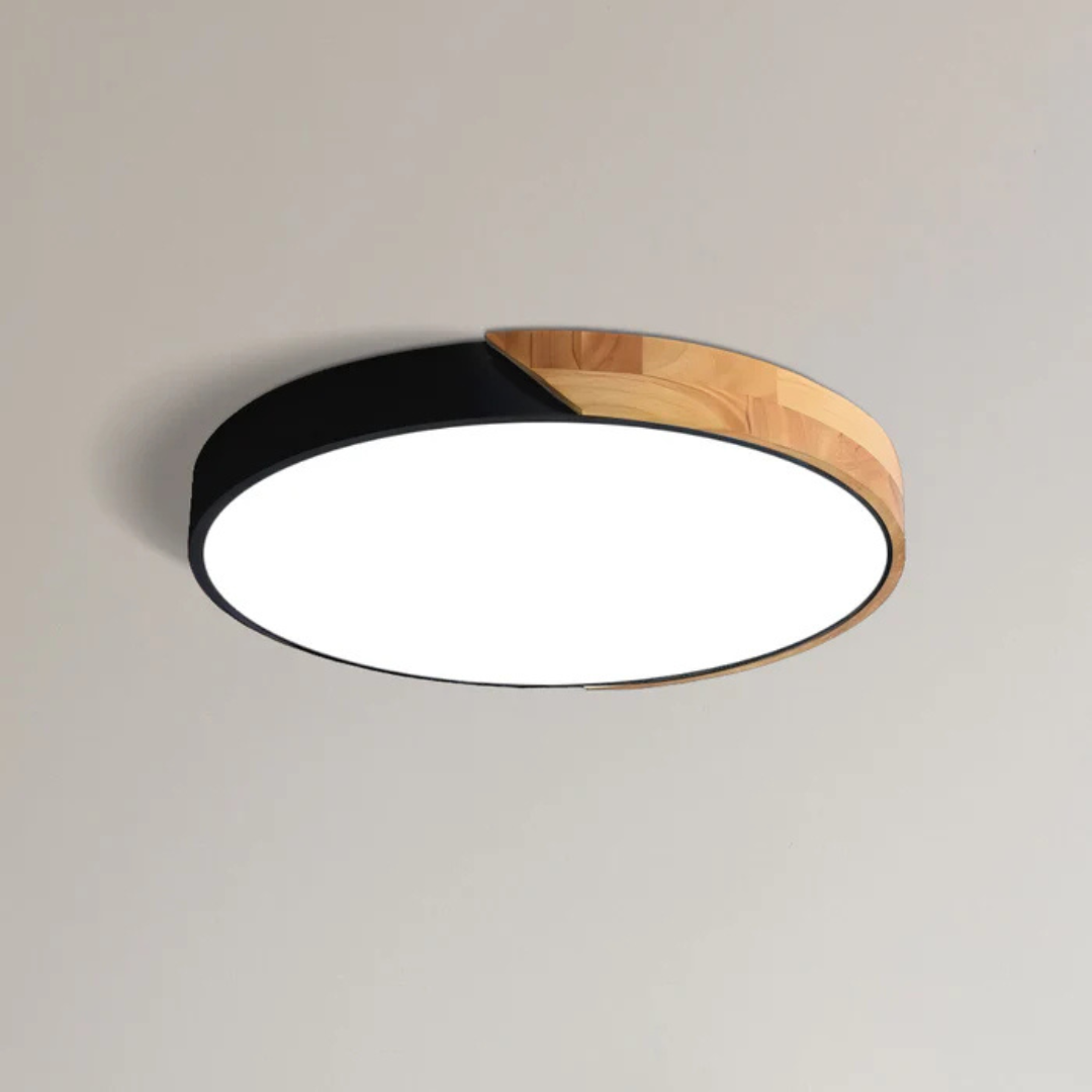 Nordic Wood LED Ceiling Light in Black