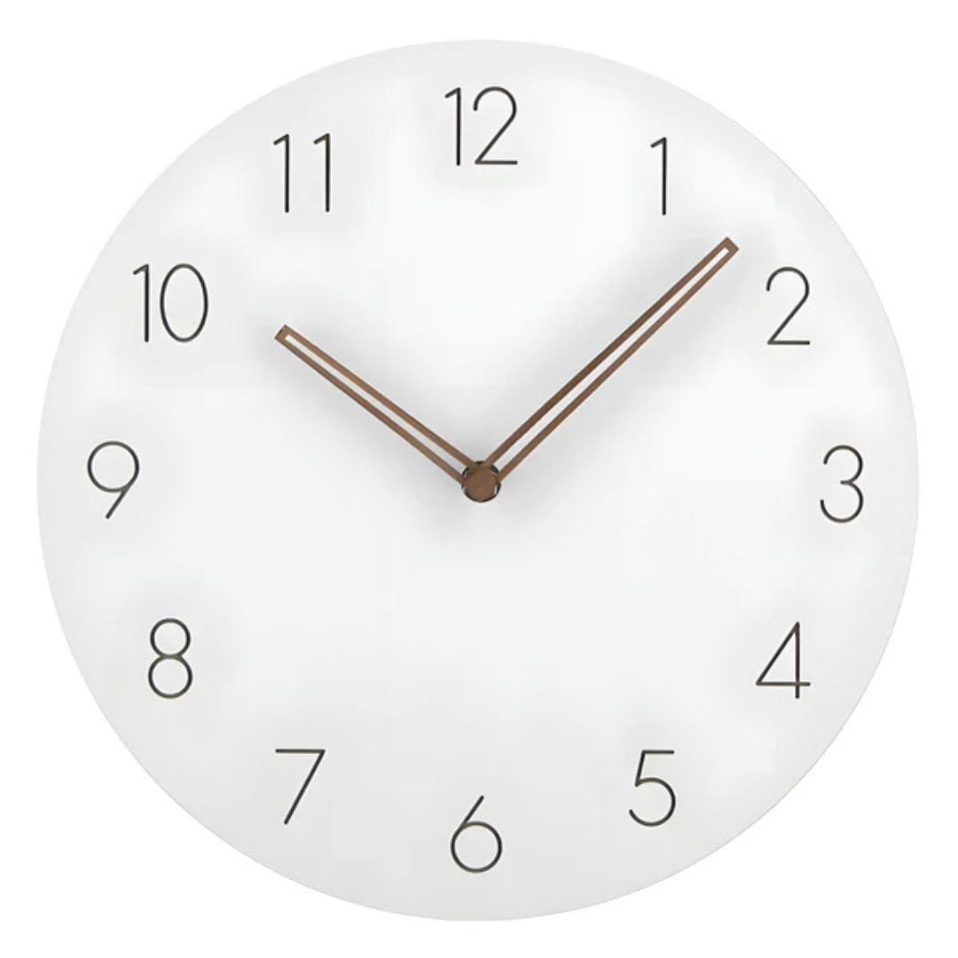Nork Minimalist Wall Clock in White