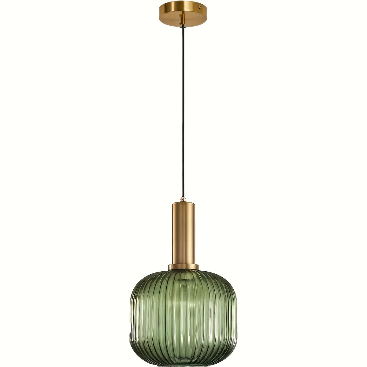 Modern Striped Glass Pendant Light in Green