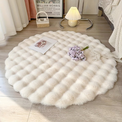 Cloud Comfort Round Bubble Rug in Beige