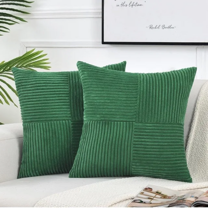 Corduroy Cushion Covers in Green