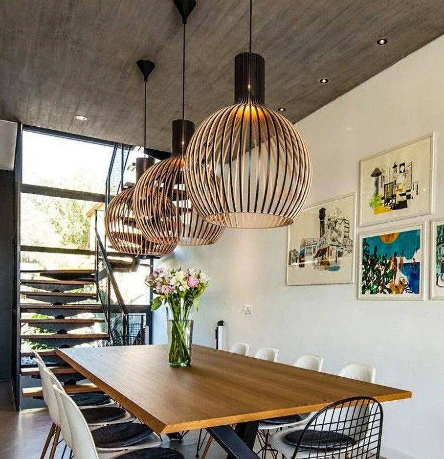 Handcrafted Wooden Pendant Light, view 6