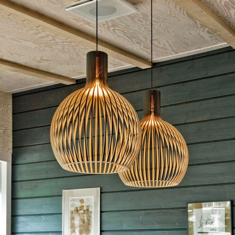 Handcrafted Wooden Pendant Light, view 10