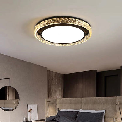 Crystal Halo LED Ceiling Light in Black