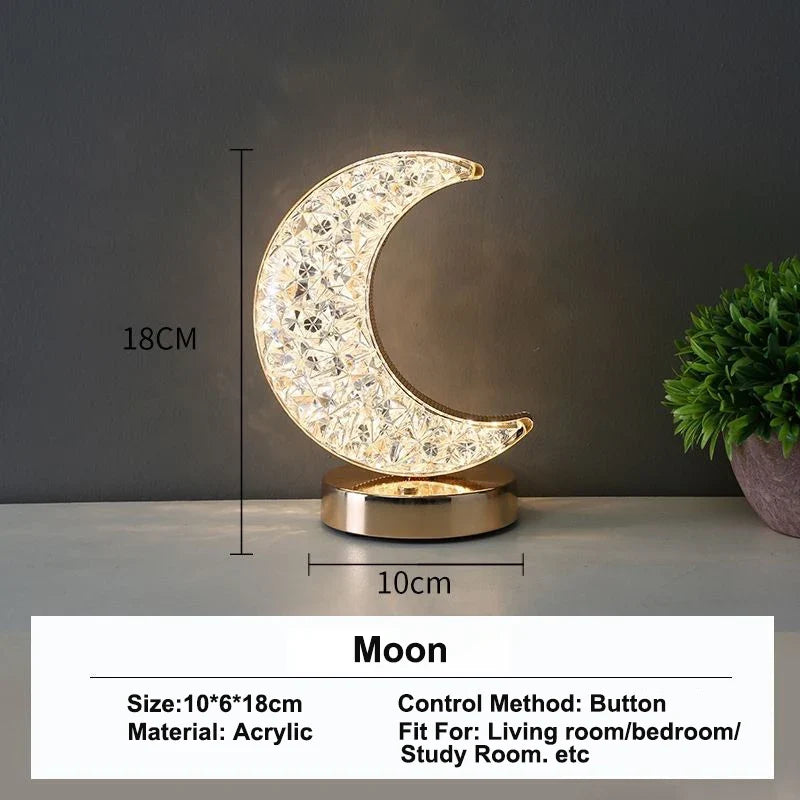 Stellora 3D Crystal Night Light, Moon style