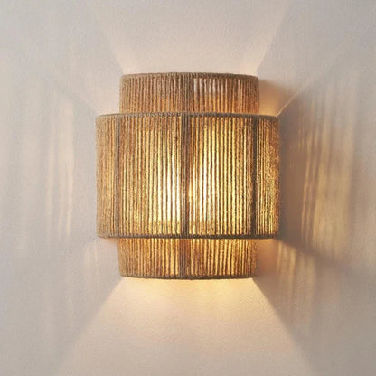 RattanGlow Woven Wall Lamp, view 3