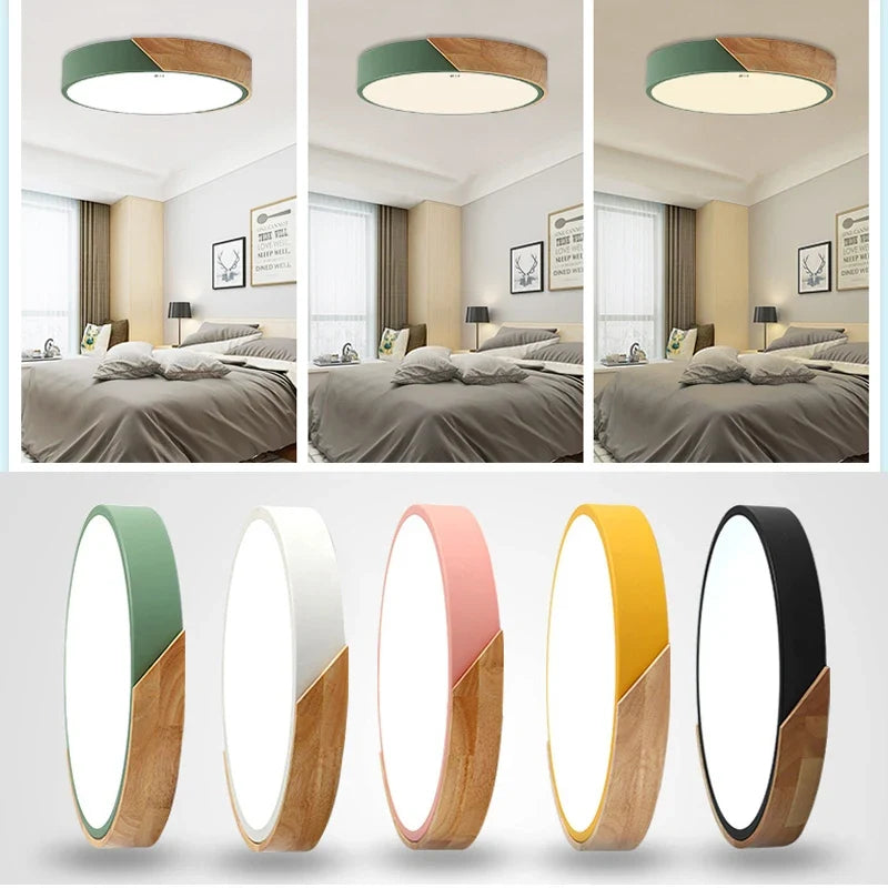 Nordic Wood LED Ceiling Light, view 4