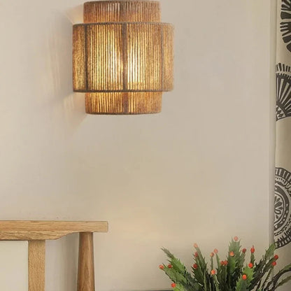 RattanGlow Woven Wall Lamp, view 4