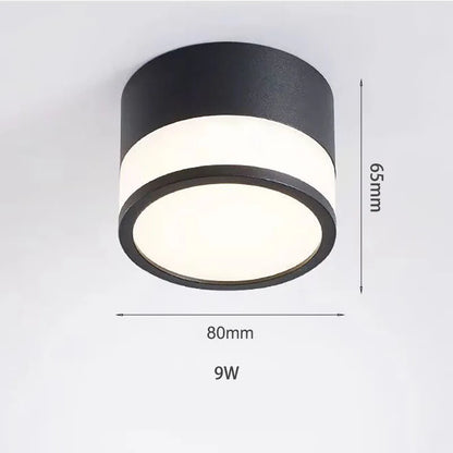 Nordic Surface Mounted LED Downlight in Black, Small