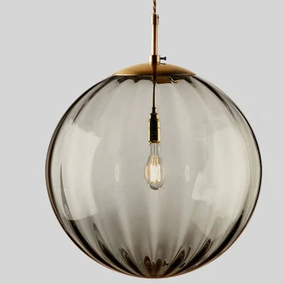 Modern Glass Ball Pendant Light in Smoke Grey