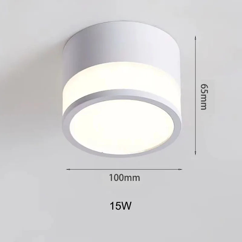 Nordic Surface Mounted LED Downlight in White, Large