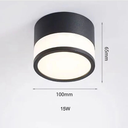 Nordic Surface Mounted LED Downlight in Black, Large