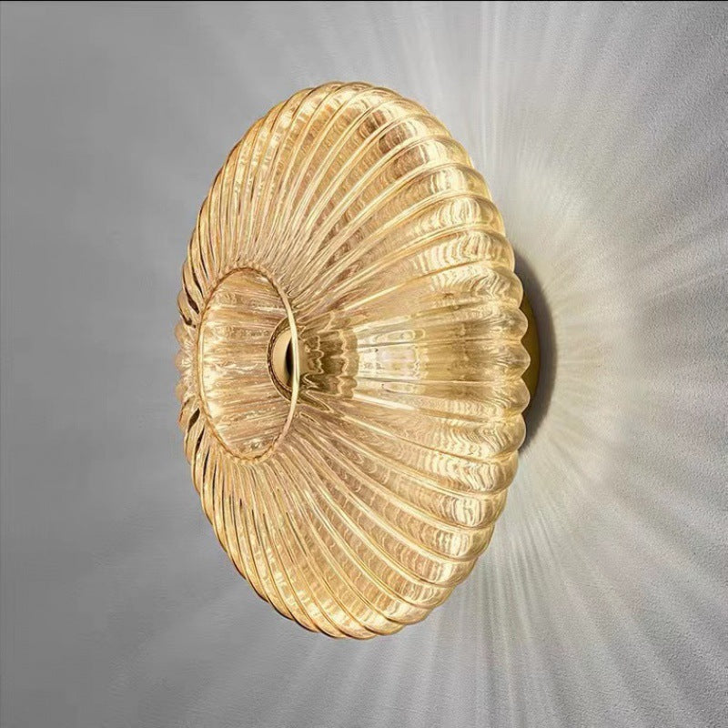 Nordic Vintage Glass Wall Sconce in Cognac