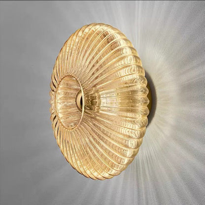 Nordic Vintage Glass Wall Sconce in Cognac
