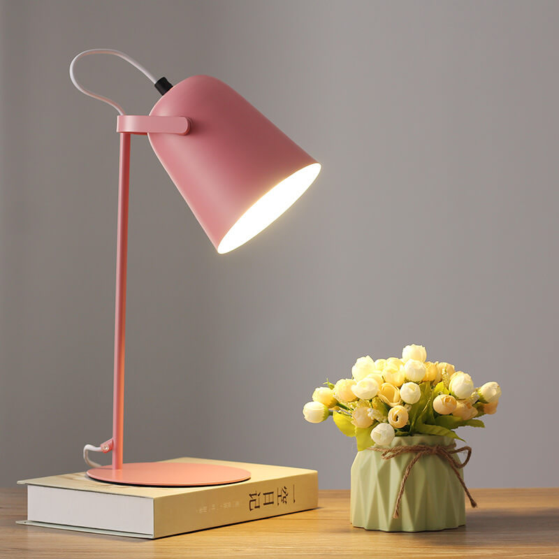 Nordic Metal LED Desk Lamp in Pink