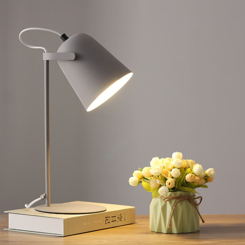 Nordic Metal LED Desk Lamp in Grey