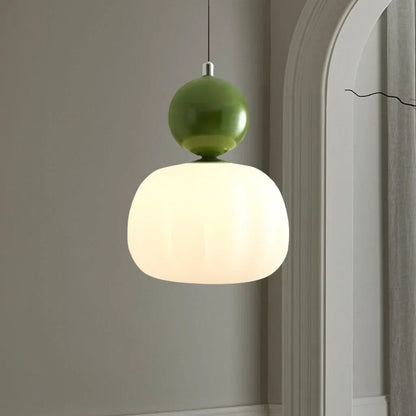 Nordic Pumpkin Pendant Light in Green