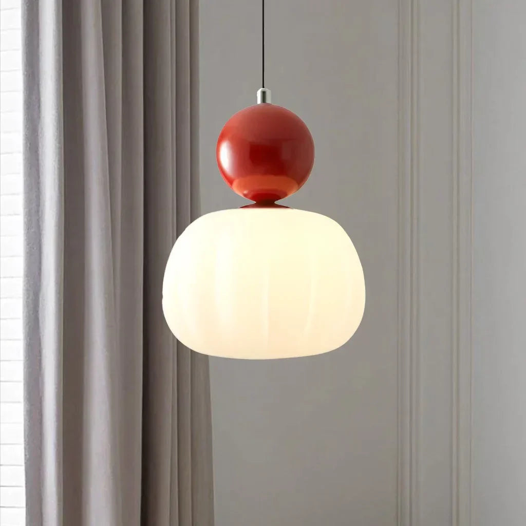 Nordic Pumpkin Pendant Light in Red