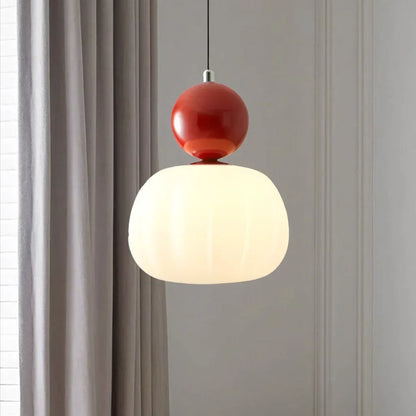Nordic Pumpkin Pendant Light in Red