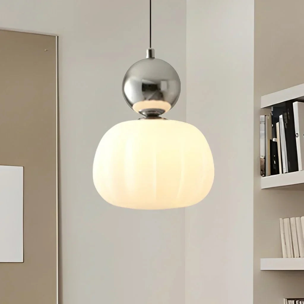 Nordic Pumpkin Pendant Light in Chrome