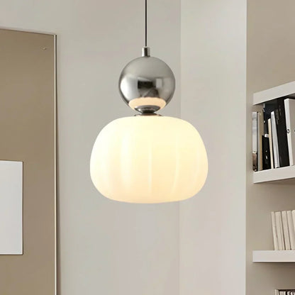 Nordic Pumpkin Pendant Light in Chrome
