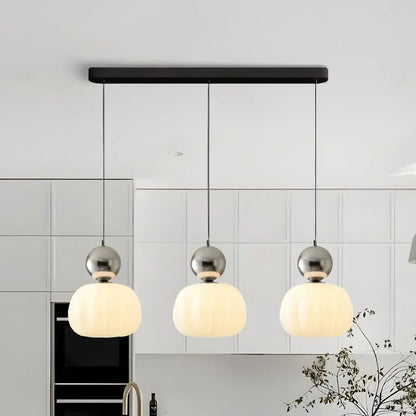 Nordic Pumpkin Pendant Light in Chrome, view 20
