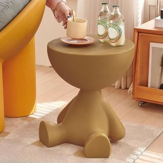 Cartoon Bear Side Table in Coffee