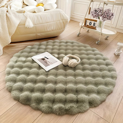 Cloud Comfort Round Bubble Rug in Green