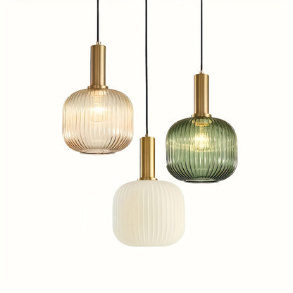 Modern Striped Glass Pendant Light, view 5