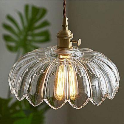 Vintage Flower Pendant Lamp in Transparent