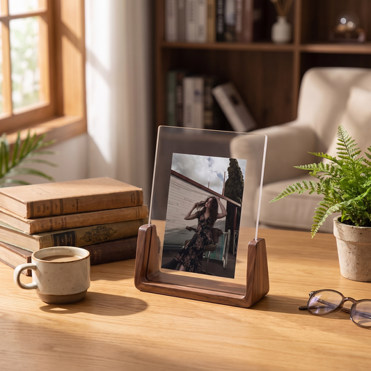 U-Shaped Acrylic & Wood Photo Frame by Azzalini