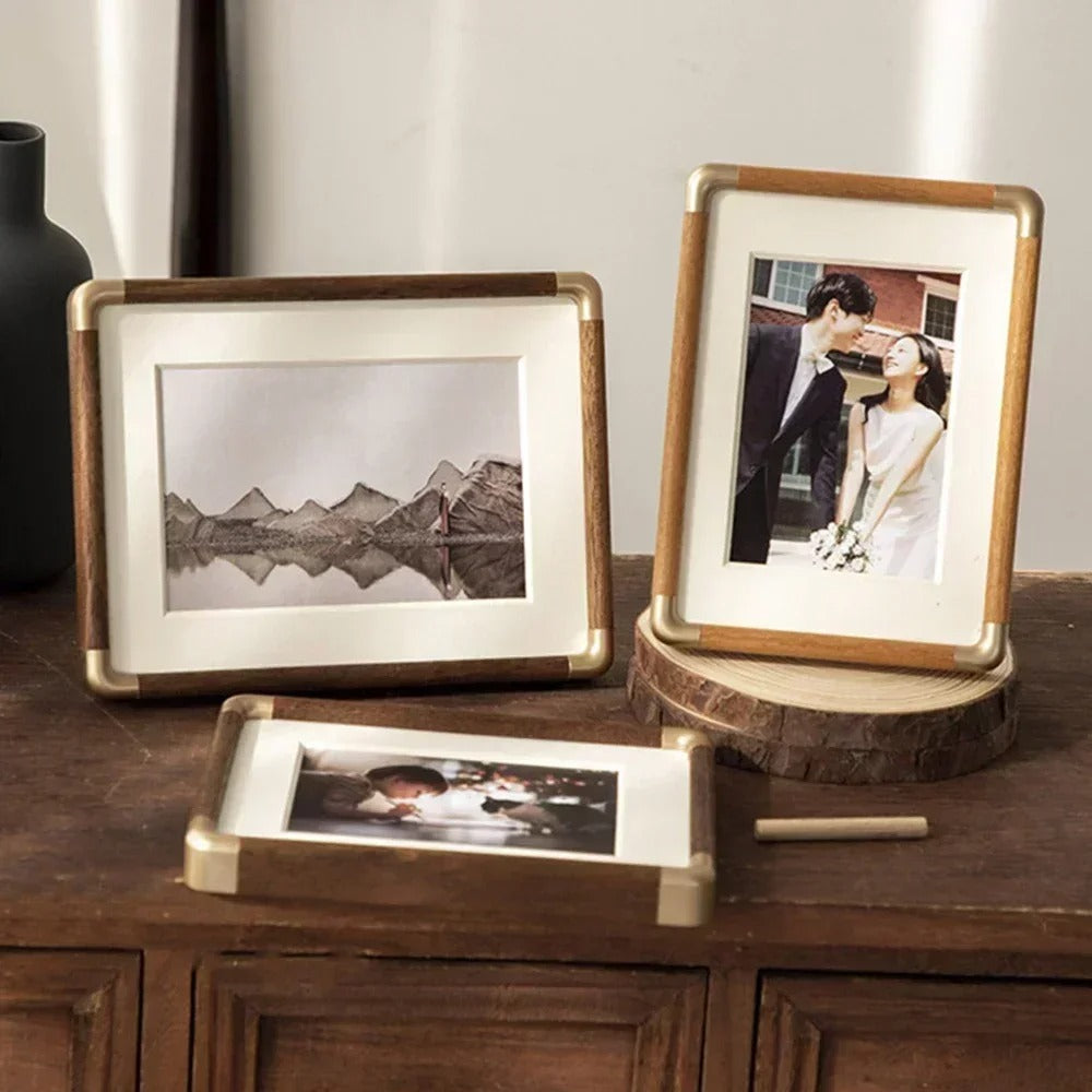Brooks tabletop photo frame in solid wood, view two