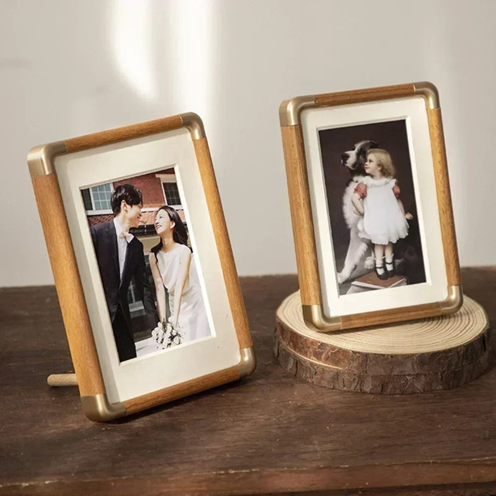 Brooks tabletop photo frame in solid wood, view three
