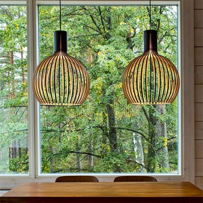 Handcrafted Wooden Pendant Light, view 4