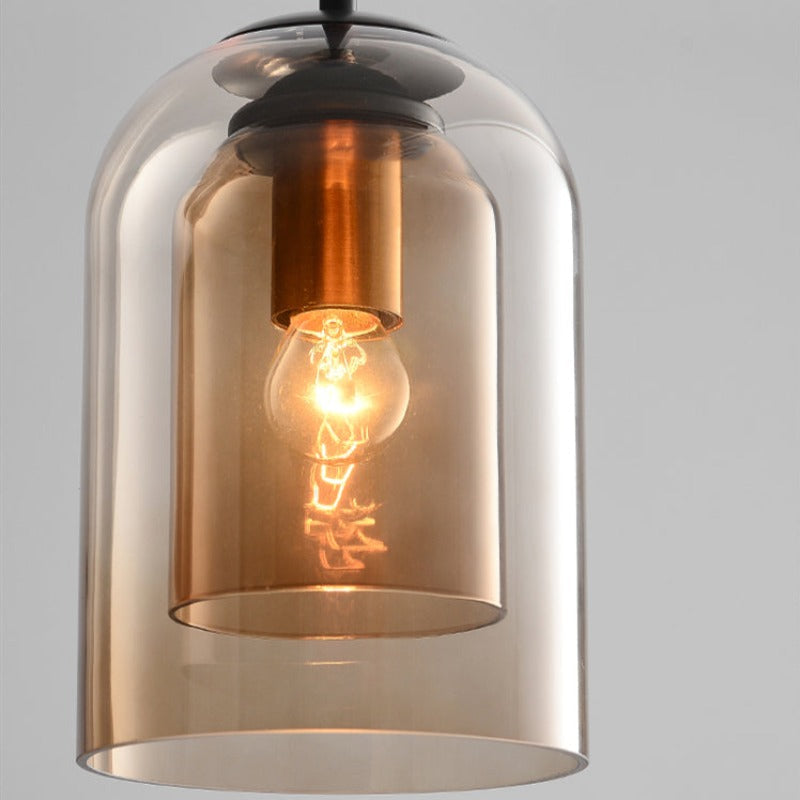 Tinted Glass Pendant Light in Rust