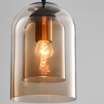 Tinted Glass Pendant Light in Rust