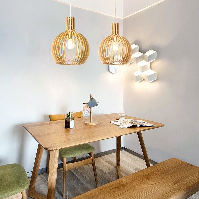 Handcrafted Wooden Pendant Light, view 12