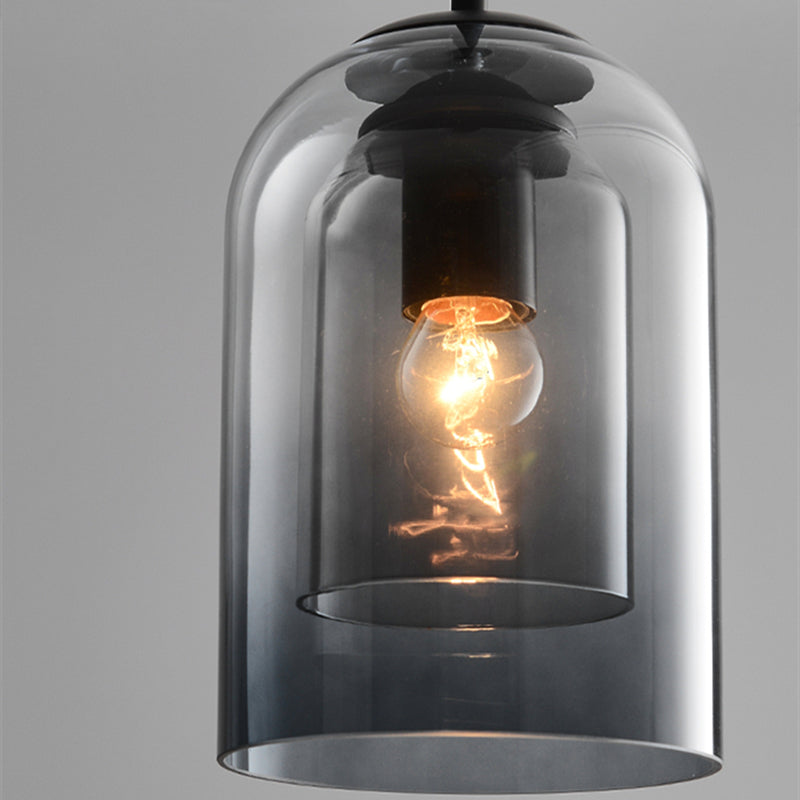 Tinted Glass Pendant Light in Smoke Grey