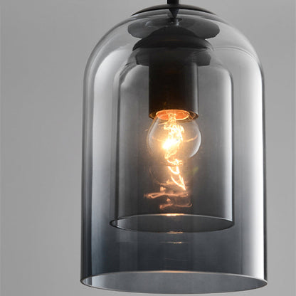 Tinted Glass Pendant Light in Smoke Grey